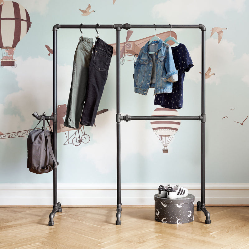 RackBuddy Benny - Double Rail Clothes Rack med krok for barn